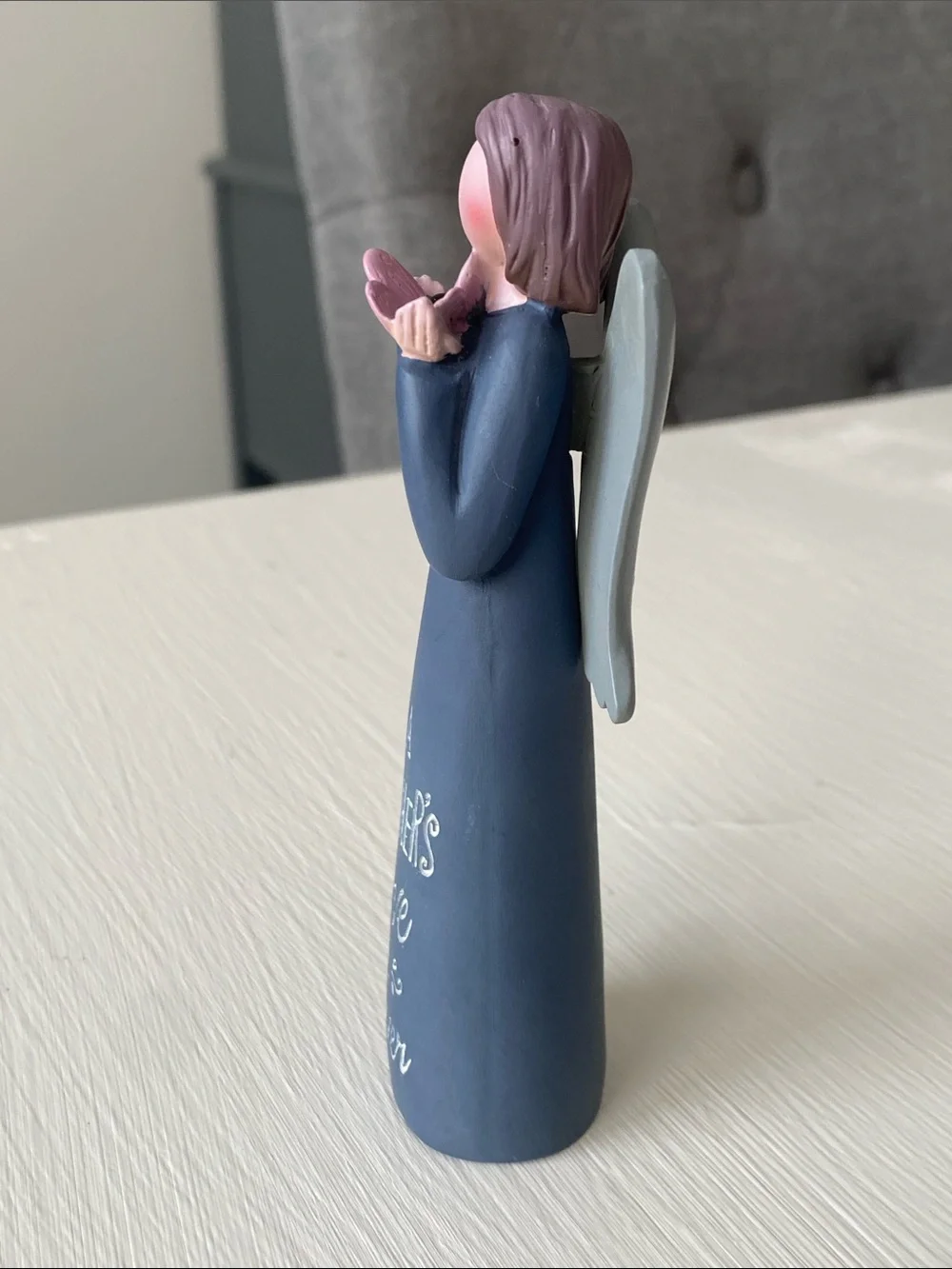 Mother's Love Blue Angel Figurine - Holding Butterfly, Mother's Love is Forever